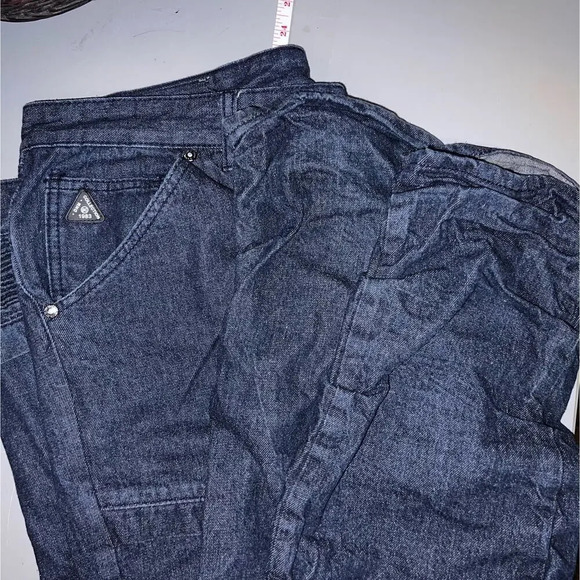 DNM Collection, dark wash 44W Moto relaxed fit Logo Denim￼￼ - Picture 6 of 11